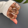 Freeform faceted smoky quartz ring