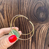 Freeform faceted green quartz cuff bracelet