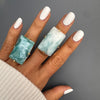 Larimar rectangle cabochon cuff ring