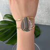 Teardrop amethyst crystals slice cuff bracelet