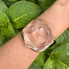 Large crystal hexagon cuff bracelet
