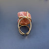 Druzy pink amethyst moon ring