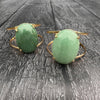 Green quartz oval cabochon cuff bracelet