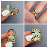 Larimar rectangle cabochon ring