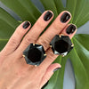 Black onyx hexagon ring