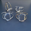 Freeform faceted crystal cuff bracelet