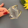 Clear crystal marquise gold cuff bracelet