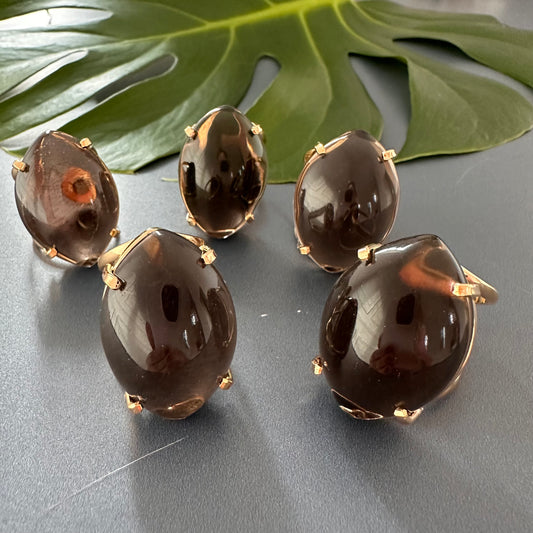 Smoky quartz marquise ring