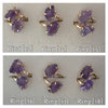 Duo rough amethyst ring