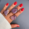 Freeform faceted purple amethyst ring