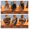 Large raw smoky quartz gem ring
