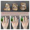 Freeform faceted clear quartz crystal ring