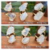 Duo milky quartz ring