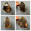Freeform faceted bulky smoky quartz cuff bracelet