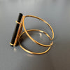Black onyx triangle cuff bracelet