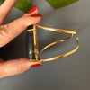 Black onyx pear shaped cuff bracelet