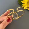 Clear crystal pear shaped cuff bracelet