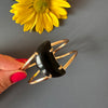 Black onyx crescent moon cuff bracelet