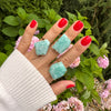 Freeform faceted amazonite ring