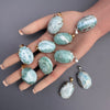 Larimar oval-shaped pendant