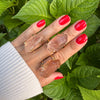 Lithium lemurian crystal point ring