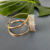 Teardrop amethyst crystals slice cuff bracelet