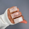 Rose quartz baguette ring