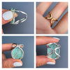 Amazonite oval cabochon ring