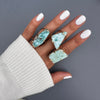 Freeform larimar slice ring