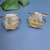 Freeform faceted citrine cuff bracelet