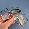 Quartz with inclusions cuff bracelet