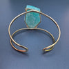 Freeform faceted amazonite cuff bracelet