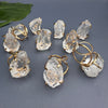 Medium raw crystal gem ring