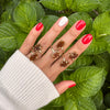 Duo druzy citrine ring