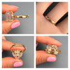 Small rose quartz heart ring