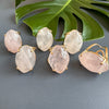 Rose quartz marquise ring