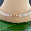 Rose quartz rondelle knotted necklace