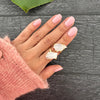 Duo milky quartz ring