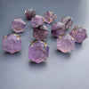 Purple amethyst large hexagon ring