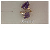 Duo rough amethyst ring