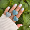 Paraiba blue quartz heart ring