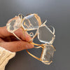 Freeform faceted crystal cuff bracelet