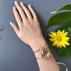 Clear crystal pear shaped cuff bracelet