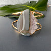 Teardrop amethyst crystals slice cuff bracelet