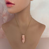 Pink amethyst point connector pendant
