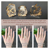 Freeform faceted clear quartz crystal ring