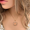 Small crystal hexagon pendant