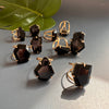 Freeform faceted black onyx ring