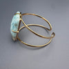 Larimar rectangle cabochon cuff bracelet