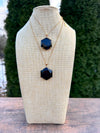 Black onyx hexagon pendant